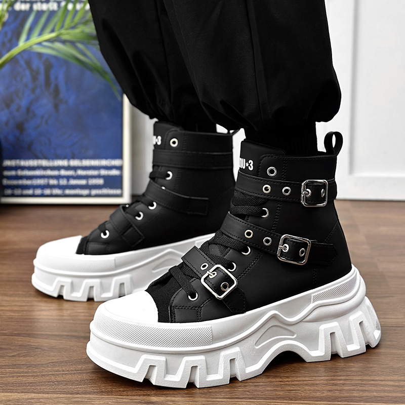 Sewing Nylon - Bottes Punk pour hommes, bottes de