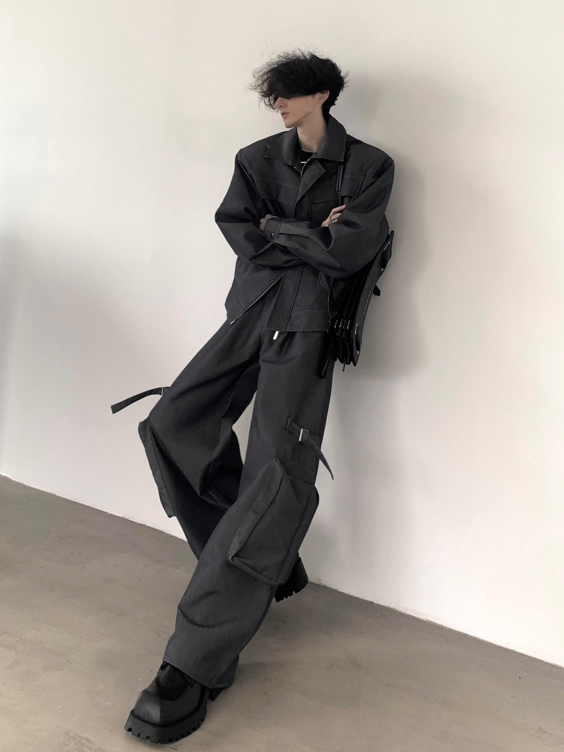 Costume homme gris oversize, p - Shoulder Pad Set In avis et prix
